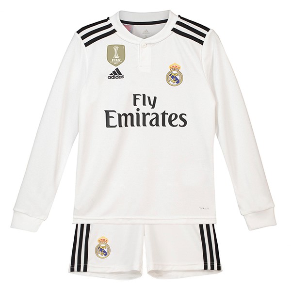 Camiseta Real Madrid 1ª ML Niños 2018/19 Blanco
